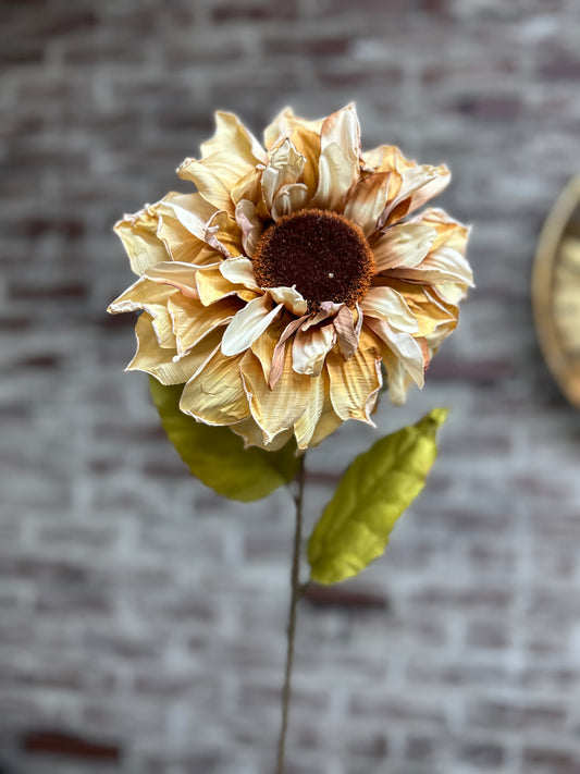 Vintage Ivory Sunflower Stem