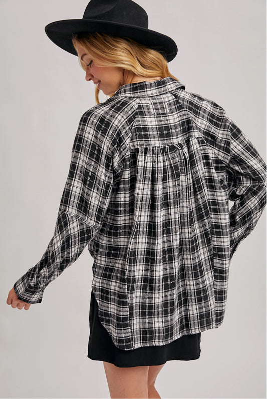 Plaid Button Down Top