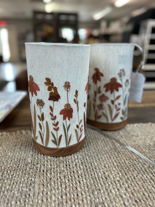 Embroidered Wildflower Accent Lamp