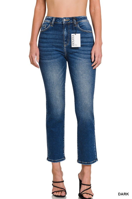 Cropped 5 Pocket Basic Slim Jeans