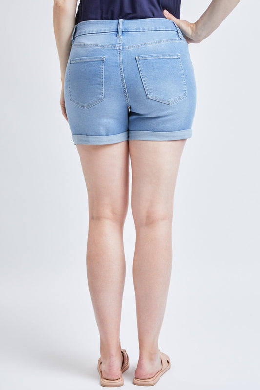 Light Wash Cuffed Denim Shorts
