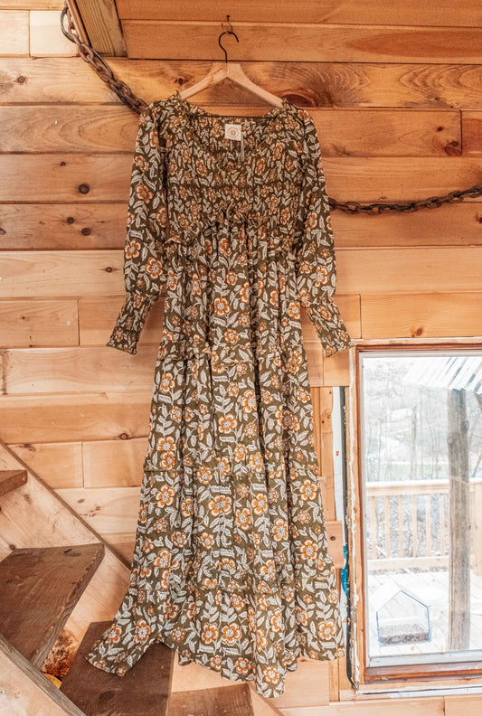 Gardenbelle Fall Floral Maxi Dress