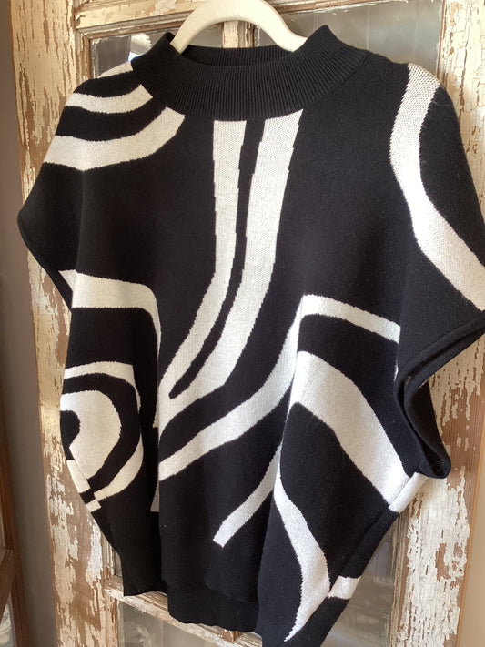 Swirl Mock Neck Sweater-Plus