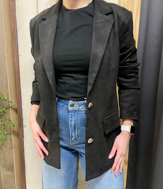 Two Button Suede Blazer