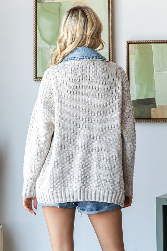 Denim Sweater Jacket
