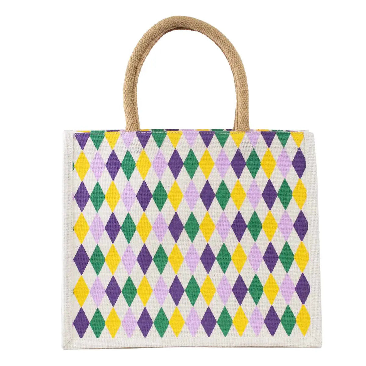 Mardi Gras Harlequin Gift Tote 12x10x8