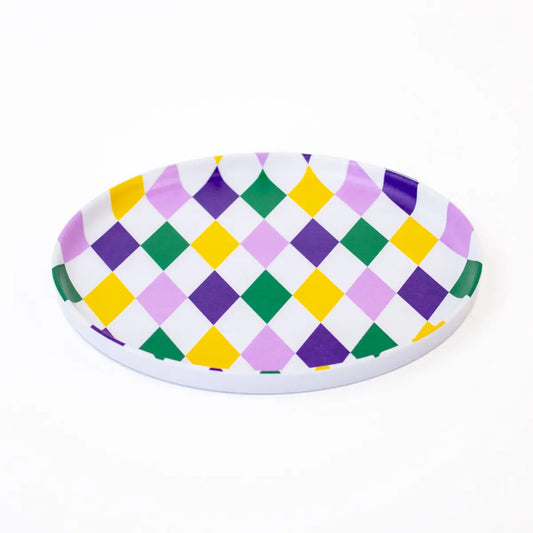 Mardi Gras Harlequin Plate 8"