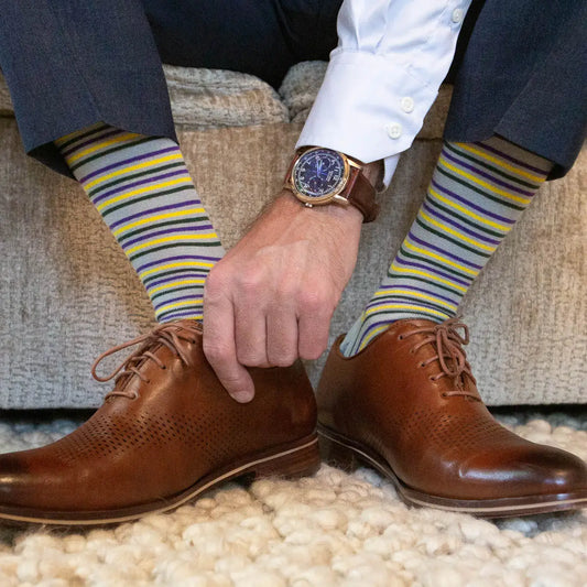 Men's Mardi Gras Stipe Socks