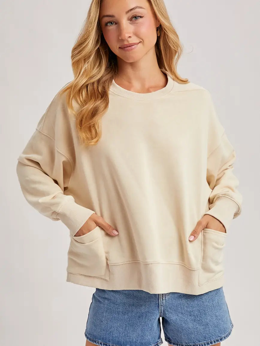 Washed Oversize Sweatshirt With Pockets