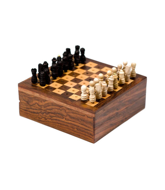 Travel Chess Game -  Handcrafted Wood Pegs