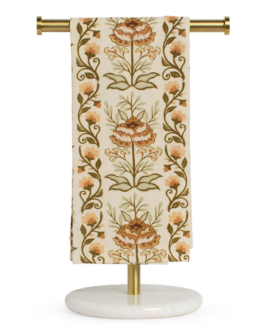 Adeline Hand Towel   Oat/Brown/Green   20x28