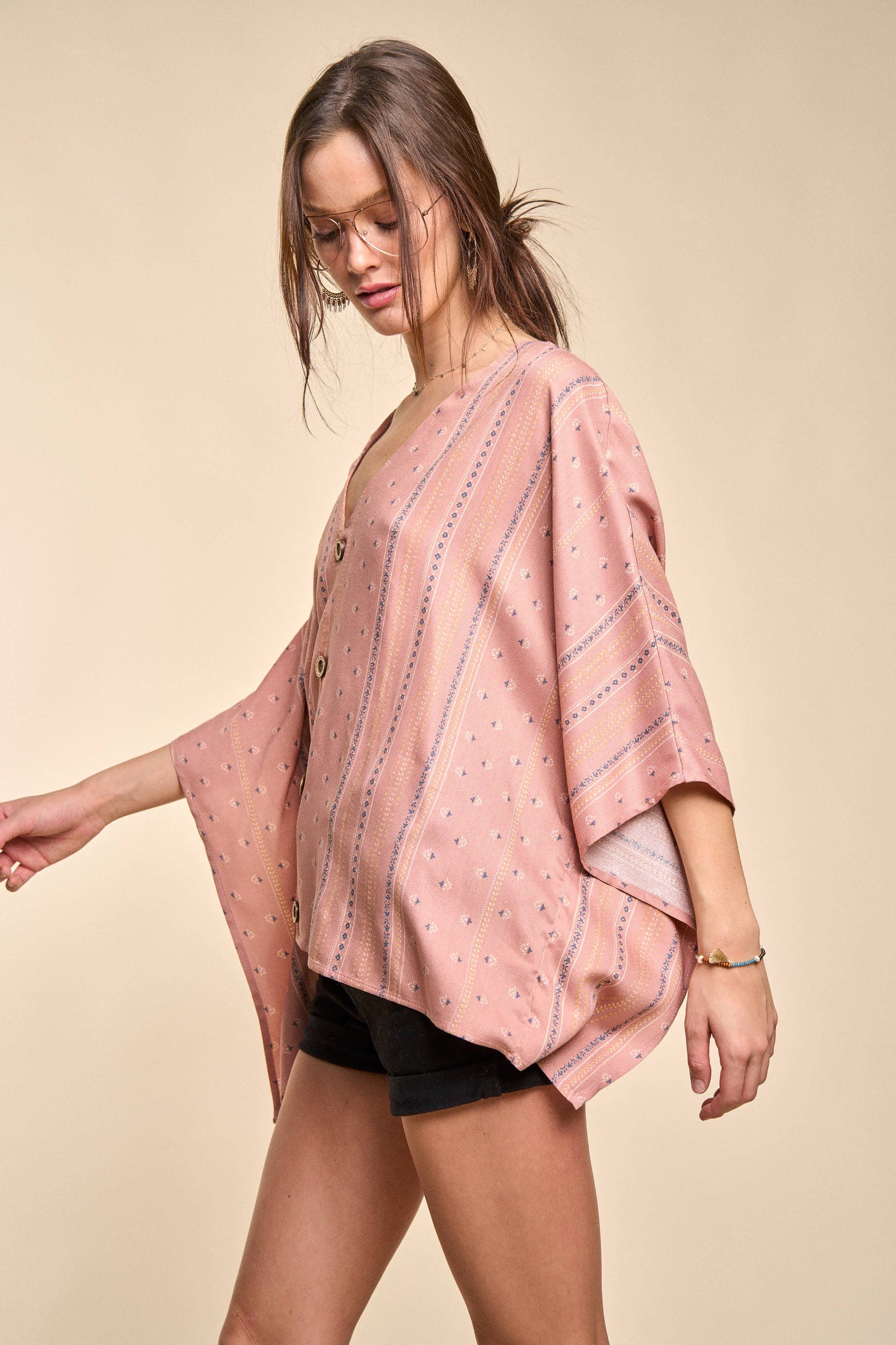 Aztec Print Dolman Sleeve Top