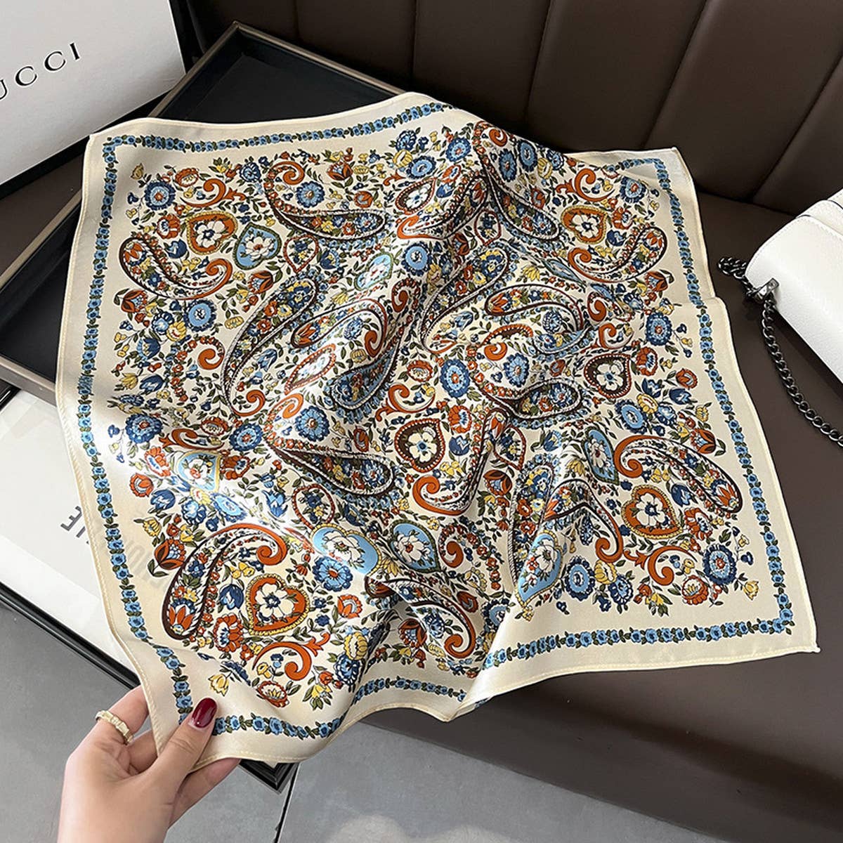 Rustic Paisley Silk Scarf