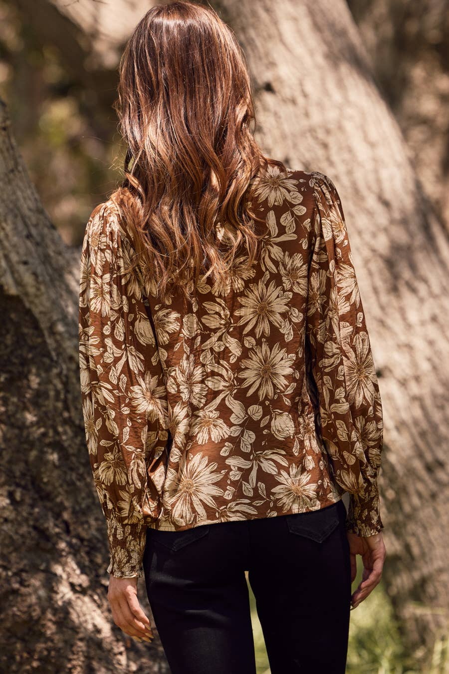 Sheer Floral Printed Blouse