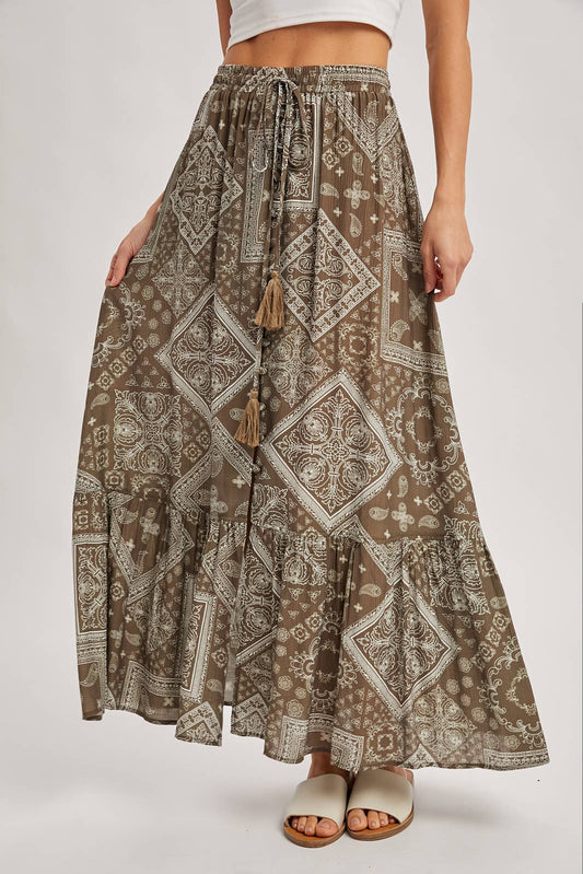 Boho Tiered Maxi Skirt