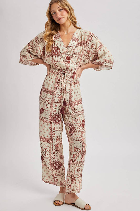 Floral Kimono Jumpsuit