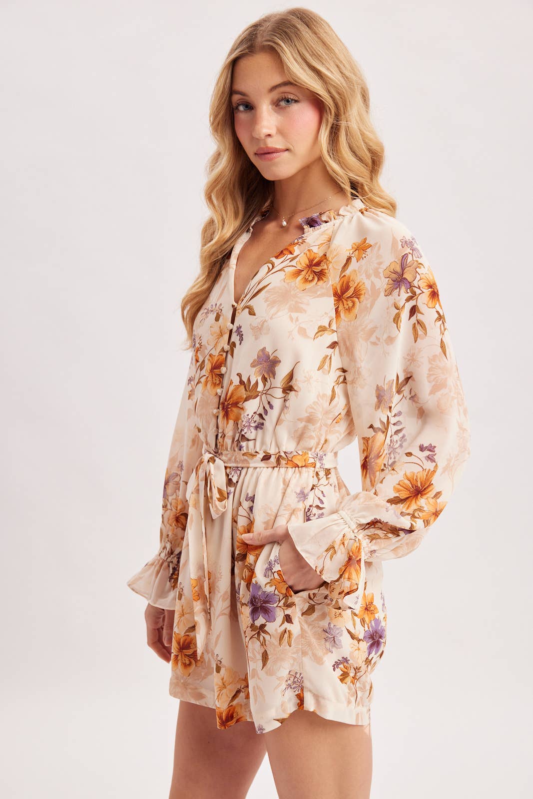 Floral Ruffle Romper