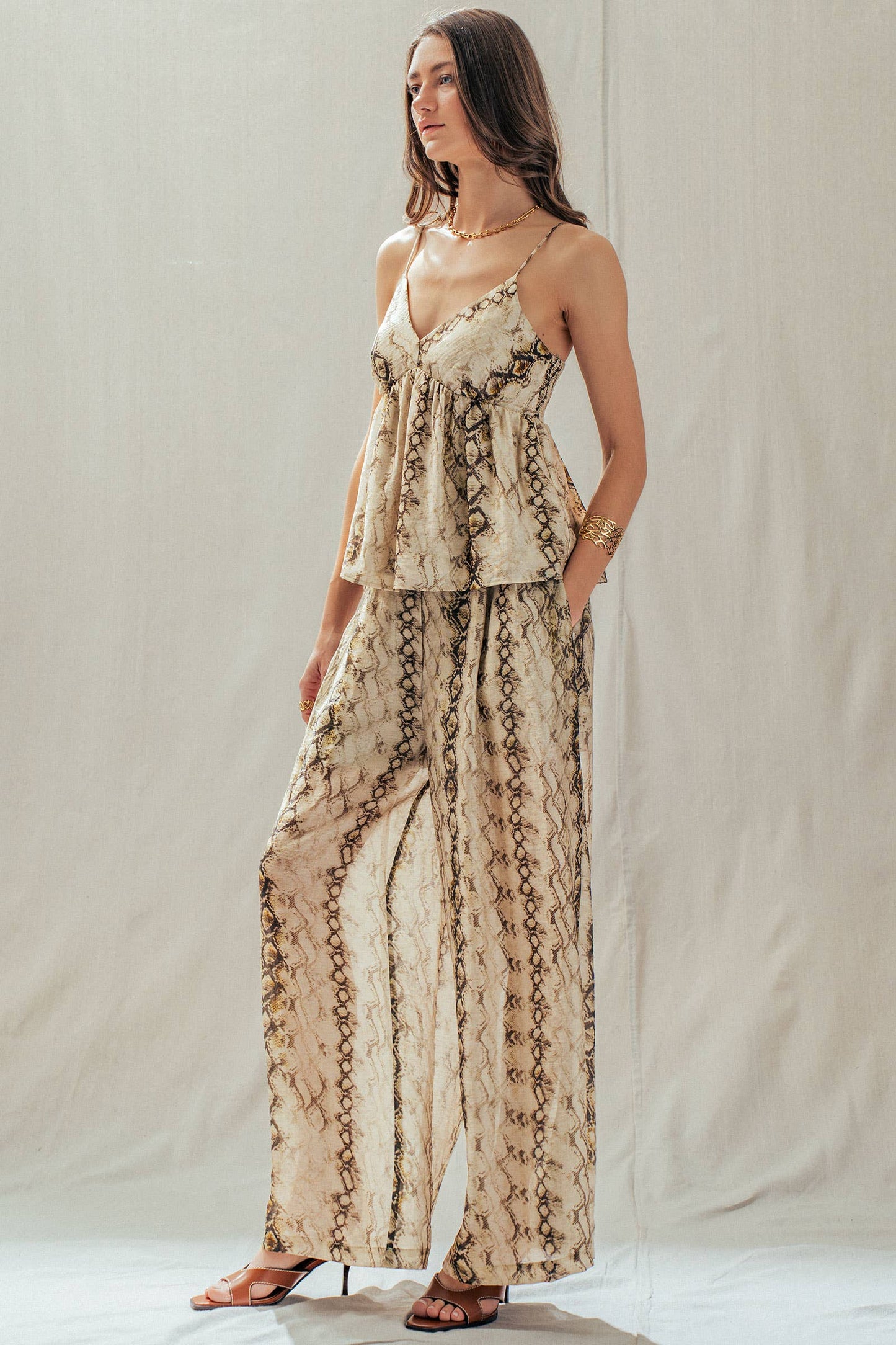 Wide Leg Snake Pants