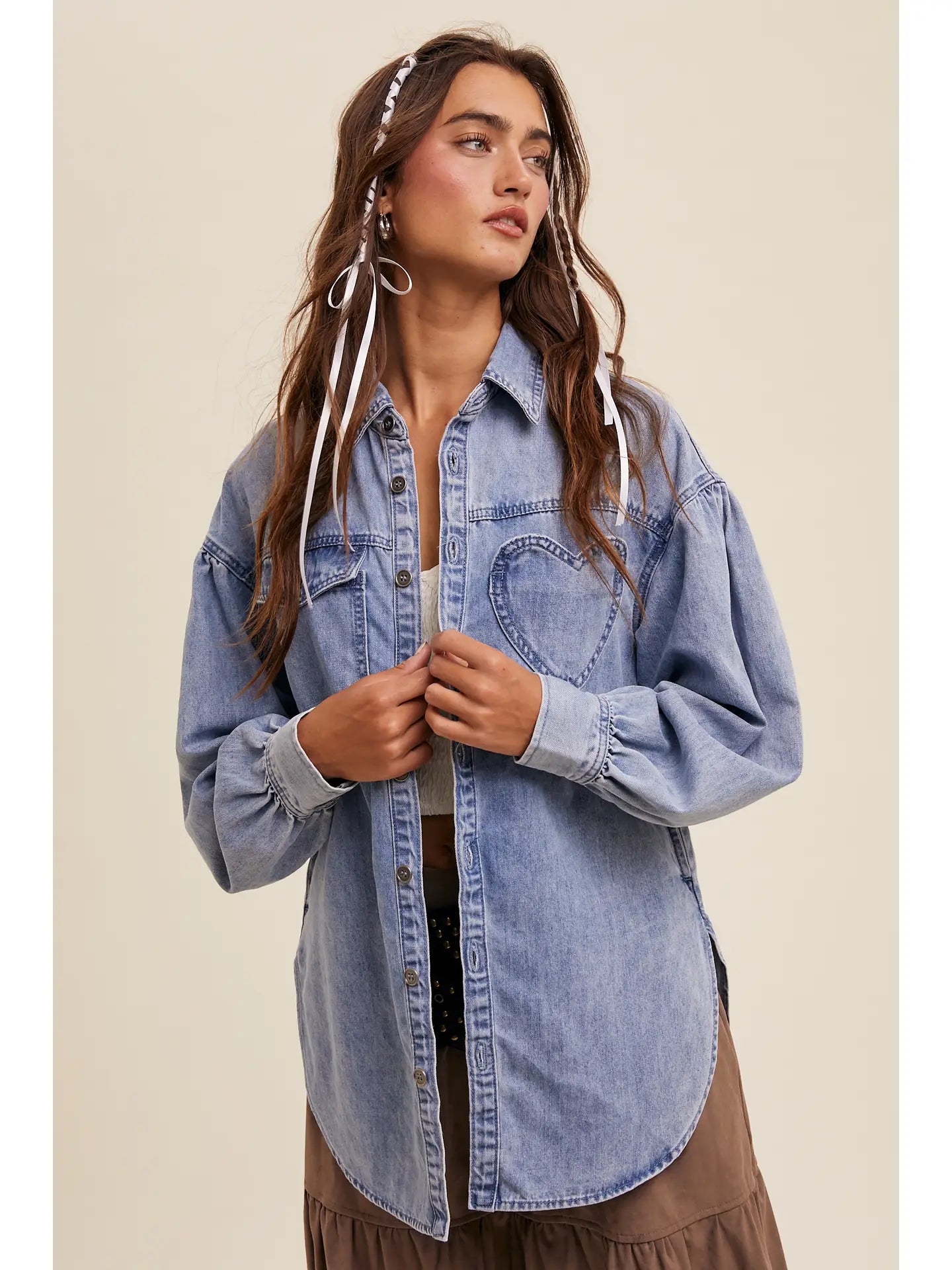 Heart Pocket Denim Jacket