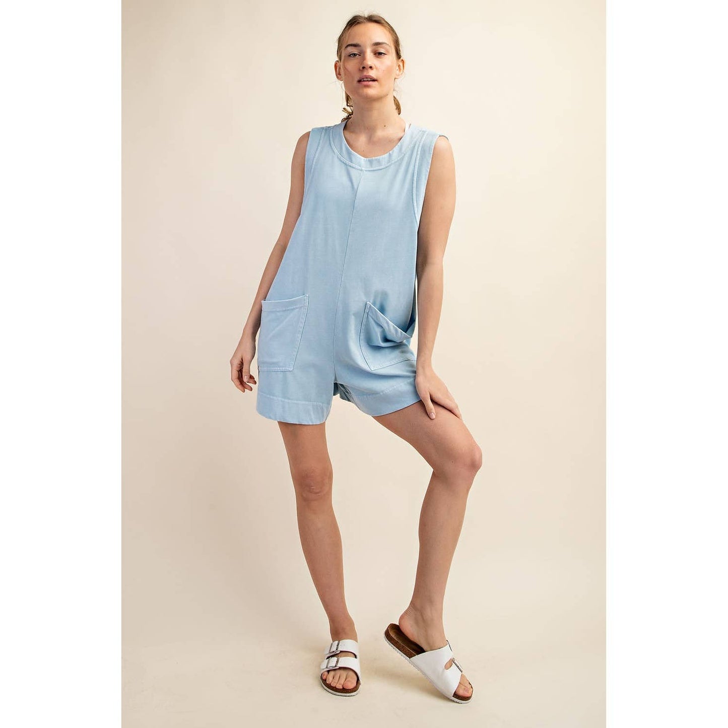 Cotton Poly Romper
