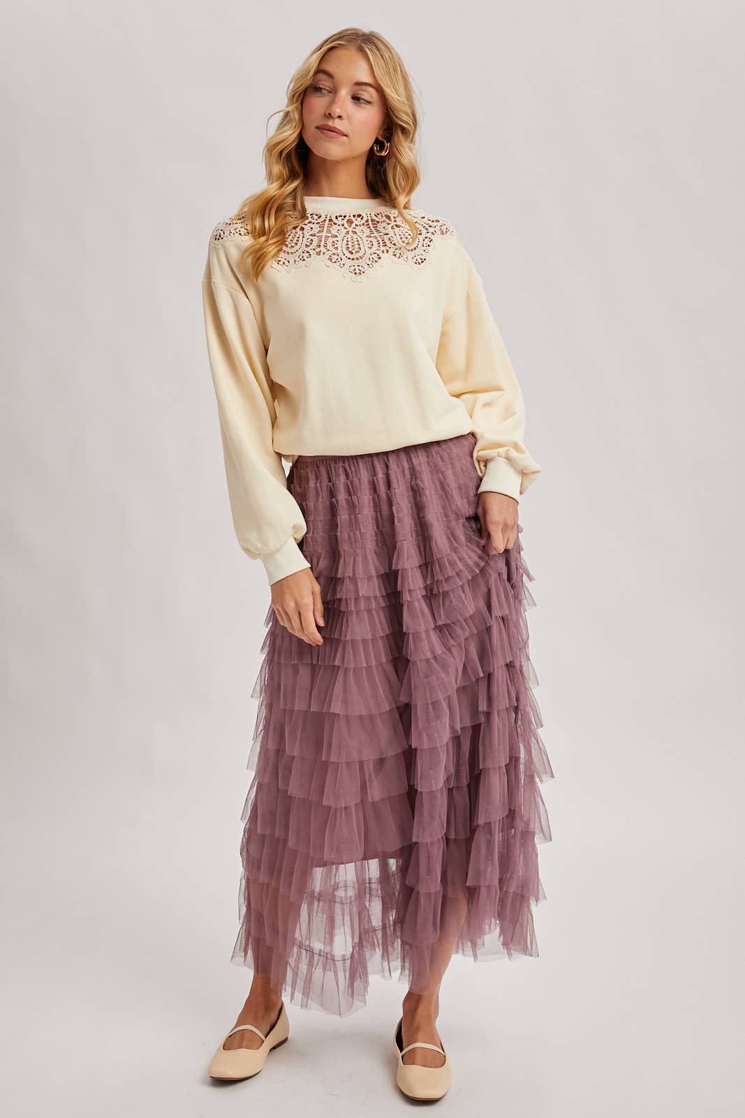 Crochet Trim French Terry Top