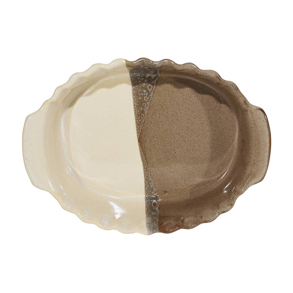 Small Oval Shaped Handmade Ceramic Baker