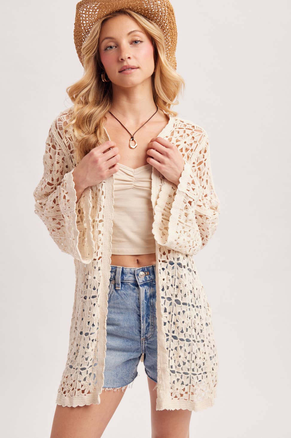 Boho Crochet Kimono Cardigan