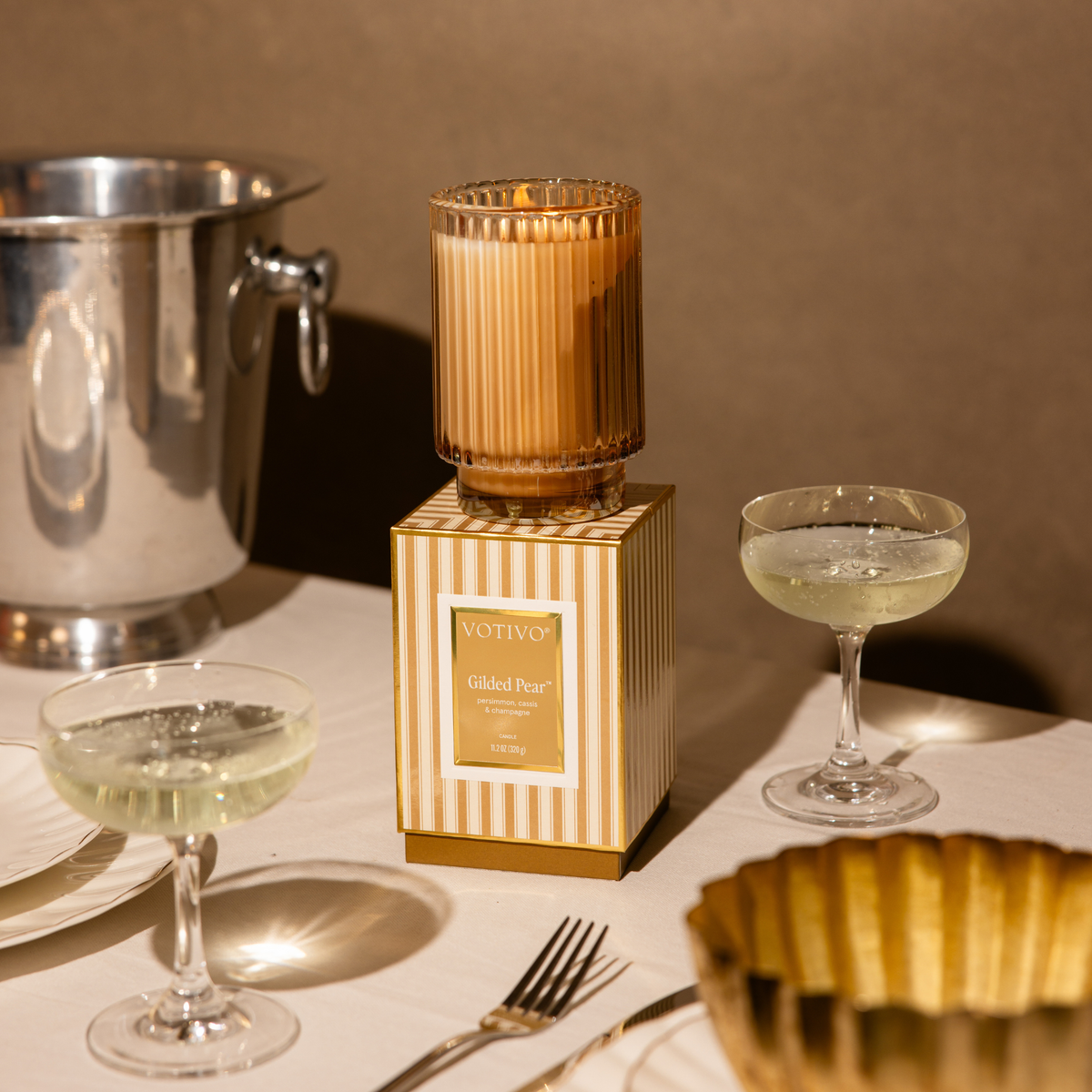 Gilded Pear Holiday Candle | Christmas Gift