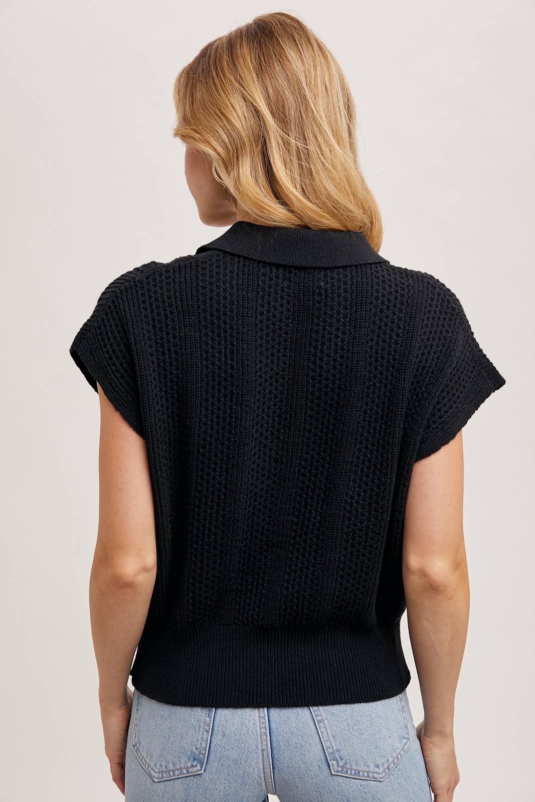 Ribbed Polo Sweater