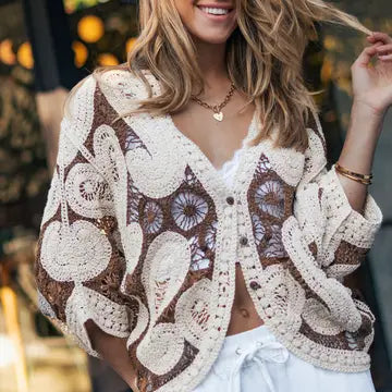Paisley Crochet Cardigan