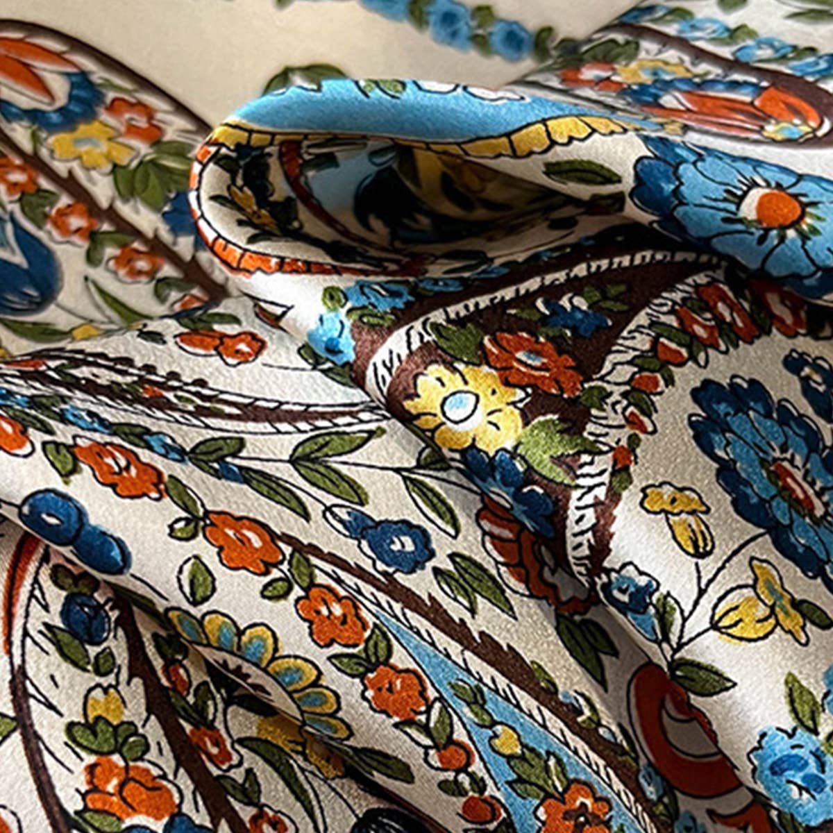 Rustic Paisley Silk Scarf