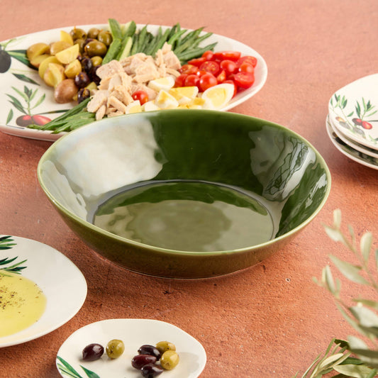 Verde Pasta Bowl 13in x 3in Pairs with Oliva