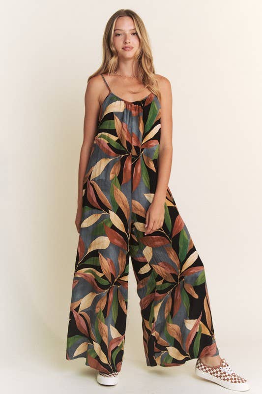 Leafy Wide Leg Jumpsuit