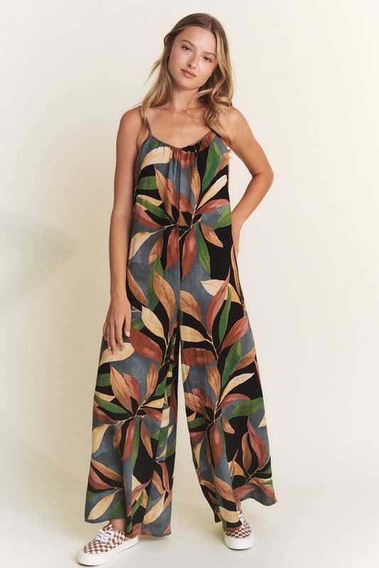Leafy Wide Leg Jumpsuit
