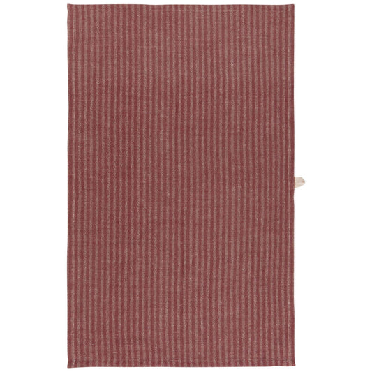 Heirloom Wine Stripe Linen/Cotton Dishtowel