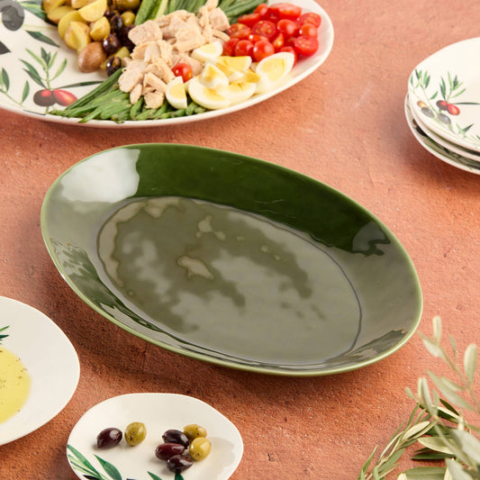 Verde Oval Platter 16in x 12in Pairs with Oliva